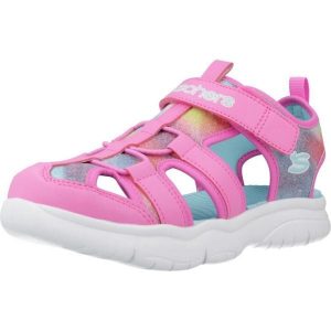 Sandały SKECHERS FLEX SPLASH Rose. Czerwone sandały Skechers, bez wzorów, z syntetyku, bez obcasa, bez zapięcia. Za 214,99 zł.