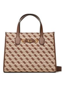 Guess Torebka w kolorze brązowym - 34 x 26 x 13 cm rozmiar: onesize. Brązowe torebki klasyczne Guess, z aplikacjami, z materiału, przez ramię, bez dodatków. Za 421,67 zł.