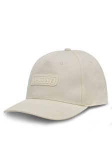 Lacoste Czapka z daszkiem RK0742 Beżowy. Brązowe czapki Lacoste, bez wzorów, z materiału. Za 149,99 zł.