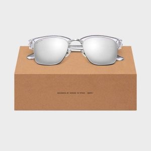 Miejskie okulary ze stali nierdzewnej Lifestyle Siroko Skyline. Białe okulary przeciwsłoneczne SIROKO. Za 218,00 zł.
