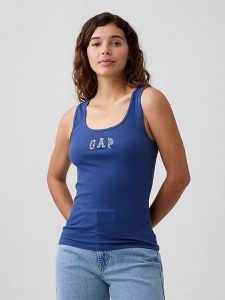 GAP Top w kolorze granatowym rozmiar: XL. Niebieskie topy GAP, xl, bez wzorów, bez kołnierzyka, bez ramiączek. Za 35,02 zł.