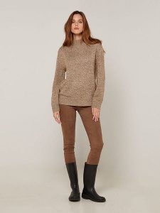 Rodier Sweter w kolorze jasnobrązowym rozmiar: L. Brązowe swetry oversize Rodier, l, bez wzorów, z wełny, bez ramiączek. Za 252,99 zł.