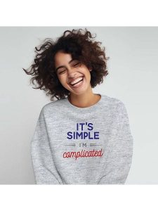 WOOOP Bluza "It´s simple I´m complicated" w kolorze szarym rozmiar: M. Szare bluzy Wooop, m, bez wzorów, z bawełny, bez kaptura. Za 100,99 zł.