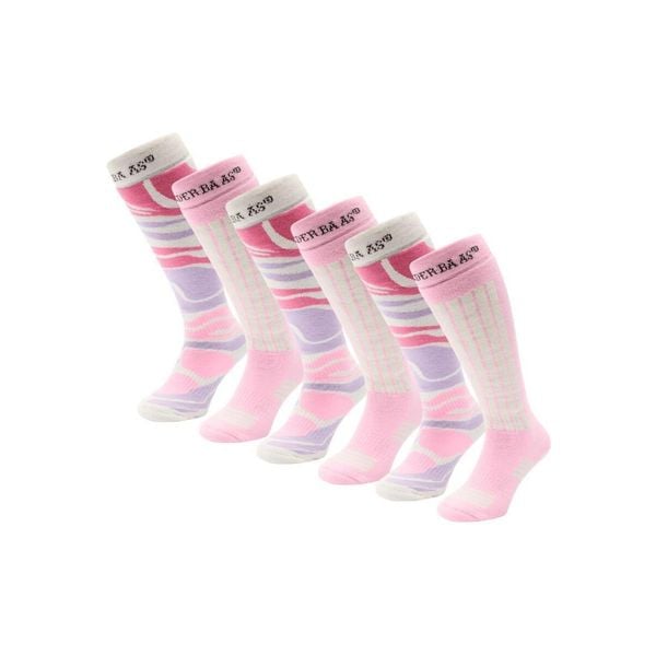 Skarpety narciarskie - Damskie - 6 par - Powder Rose. Czerwone skarpetki POEDERBAAS, bez wzorów, z wełny. W wyprzedaży za 264,52 zł.