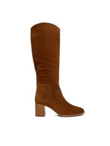 HÖGL Kozaki 0-106622-24000 Brązowy. Brązowe kozaki HÖGL, bez wzorów, ze skóry, bez obcasa, na słupku, bez zapięcia. Za 799,99 zł.