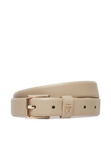Tommy Hilfiger Pasek Damski Th Square 2.5 Go AW0AW17756 Beżowy. Brązowe paski TOMMY HILFIGER, bez wzorów, ze skóry. Za 199,99 zł.