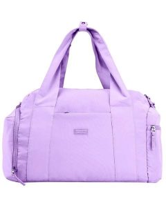 Torba sportowa WINGS SOLENNE z kieszenią na buty i pasem na walizkę PURPLE. Fioletowe torby podróżne i sportowe WINGS, bez wzorów, z materiału, na ramię. Za 129,90 zł.
