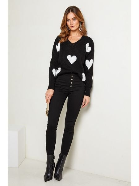 Joséfine Sweter "Arik" w kolorze czarno-białym rozmiar: L. Białe swetry oversize Joséfine, l, bez wzorów, z wełny, bez ramiączek. Za 175,26 zł.