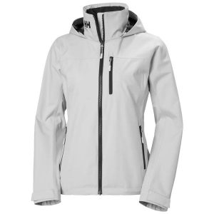Damska wodoodporna kurtka z kapturem Helly Hansen Crew 2.0. Szare kurtki Helly Hansen, xs, bez wzorów, z syntetyku, z kapturem. Za 547,10 zł.