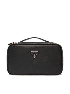 Guess Kosmetyczka Norom TWSN90 91045 Czarny. Czarne torebki klasyczne Guess, z aplikacjami, ze skóry, bez dodatków. Za 319,99 zł.