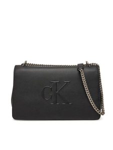 Calvin Klein Jeans Torebka Sculpted Ew Flap Conv Chain LV04K3035G Czarny. Czarne torebki klasyczne Calvin Klein Jeans, bez wzorów, z jeansu, bez dodatków. Za 369,99 zł.