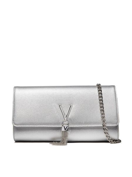 Valentino Torebka Divina VBS1R401G Srebrny. Szare torebki klasyczne Valentino, bez wzorów, ze skóry, bez dodatków. Za 247,99 zł.