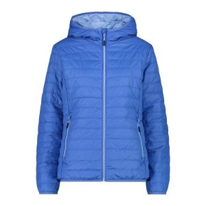Damska kurtka z kapturem CMP. Niebieskie kurtki sportowe CMP, na zimę, bez wzorów, z puchu, z kapturem, narciarskie. Za 387,20 zł.