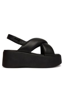 Tommy Jeans Sandały Padded Strap Wedge Sandals EN0EN02946 Czarny. Czarne sandały Tommy Jeans, bez wzorów, z jeansu, bez obcasa, na koturnie, bez zapięcia. Za 449,99 zł.