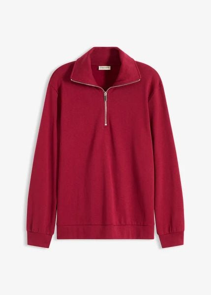 Sweter oversize ze stójką z zamkiem. Niebieskie swetry klasyczne bonprix, bez kołnierzyka. Za 82,99 zł.