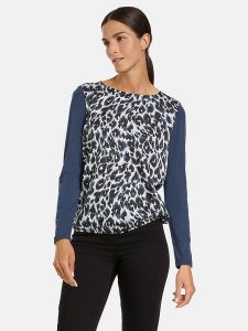 Gerry Weber Koszulka w kolorze granatowym rozmiar: 40. Niebieskie bluzki Gerry Weber, bez wzorów, bez kołnierzyka, bez ramiączek. Za 87,81 zł.