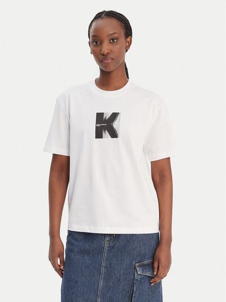 Karl Lagerfeld Jeans T-Shirt B1W17055 Biały Relaxed Fit. Białe t-shirty Karl Lagerfeld Jeans, l, bez wzorów, z bawełny, bez kołnierzyka, bez ramiączek. Za 189,99 zł.