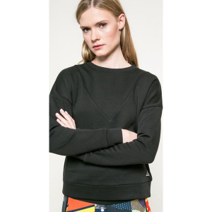 Reebok - Bluza. Czarne bluzy marki Reebok, z bawełny. W wyprzedaży za 129,90 zł.