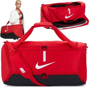 Torba sportowa Nike Academy Team treningowa na ramię ze wzmacnianym dnem 60L. Niebieskie torby podróżne i sportowe Nike, bez wzorów, na ramię. Za 126,00 zł.