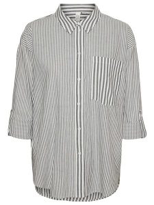 Vero Moda Bluzka w kolorze biało-szarym rozmiar: XS. Białe bluzki Vero Moda, xs, bez wzorów, z bawełny, bez kołnierzyka, bez ramiączek. Za 48,28 zł.