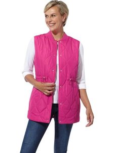 WITT WEIDEN Kamizelka pikowana w kolorze różowym rozmiar: 52. Różowe kamizelki WITT WEIDEN, bez wzorów, bez kołnierzyka, bez ramiączek, bez kaptura. Za 65,95 zł.