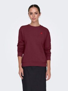 JDY Bluza w kolorze bordowym rozmiar: XL. Różowe bluzy JDY, xl, bez wzorów, z bawełny, bez kaptura. Za 92,21 zł.