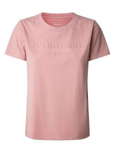 Pepe Jeans Koszulka "Loretta" w kolorze jasnoróżowym rozmiar: XS. Różowe bluzki Pepe Jeans, xs, bez wzorów, z bawełny, bez kołnierzyka, bez ramiączek. Za 100,99 zł.