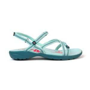 Sandały trekkingowe damskie Tencelle V4 – pewny chwyt i pełen komfort. Zielone buty trekkingowe Izas, bez zapięcia. W wyprzedaży za 226,04 zł.