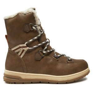 Śniegowce Kimberfeel. Brązowe buty zimowe Kimberfeel, bez obcasa, bez zapięcia. Za 599,99 zł.