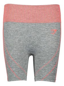 Gymshark Szorty funkcyjne "Hyper-Amplify Seamless" w kolorze szaro-czerwonym rozmiar: XS. Szare spodenki sportowe Gymshark, xs, bez wzorów, z materiału, outdoorowe. Za 48,28 zł.