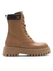 Badura Trapery SEGOVIA-8048 Brązowy. Brązowe buty zimowe Badura, ze skóry, bez obcasa, bez zapięcia. Za 429,99 zł.