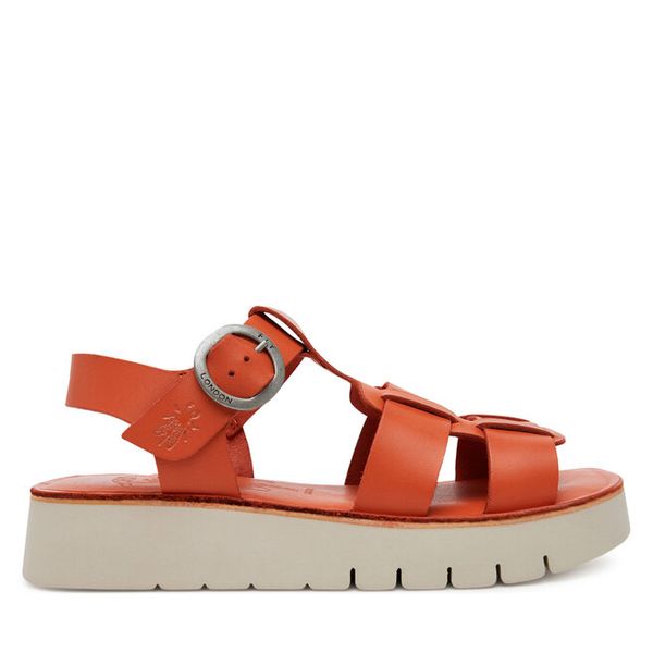 Sandały Fly London. Brązowe sandały Fly London, bez wzorów, bez obcasa, na płaskiej podeszwie, bez zapięcia. Za 469,99 zł.