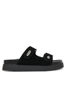 Liu Jo Klapki Penny 902 4A5709 PX002 Czarny. Czarne klapki Liu Jo, bez wzorów, ze skóry, bez obcasa. Za 389,99 zł.