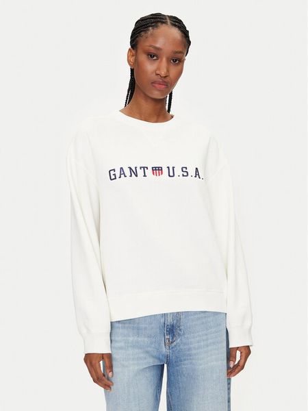 Gant Bluza 4200577 Biały Regular Fit. Białe bluzy GANT, s, bez wzorów, z bawełny, bez kaptura. Za 339,99 zł.