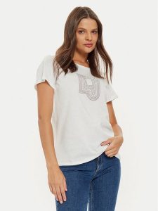 Liu Jo T-Shirt TF4209 J6040 Biały Regular Fit. Białe t-shirty Liu Jo, s, bez wzorów, z bawełny, bez kołnierzyka, bez ramiączek. Za 189,99 zł.