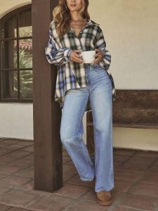 LA Angels Koszula w kolorze kremowo-oliwkowo-niebieskim rozmiar: XL. Brązowe koszule LA Angels, xl, bez wzorów, z bawełny, bez kołnierzyka, bez ramiączek. Za 152,99 zł.