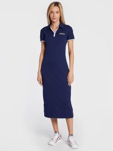 Adidas Sukienka codzienna Polo HL6579 Granatowy Regular Fit. Niebieskie kombinezony ADIDAS, bez wzorów, z bawełny, bez kołnierzyka, bez ramiączek. Za 299,99 zł.