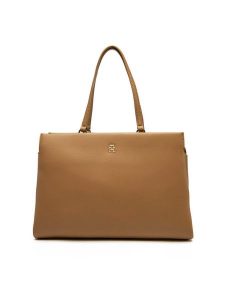 Tommy Hilfiger Torebka Th Legacy Tote AW0AW17197 Brązowy. Brązowe torebki klasyczne TOMMY HILFIGER, bez wzorów, ze skóry, bez dodatków. Za 519,99 zł.
