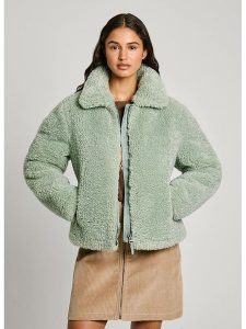 Pepe Jeans Kurtka pluszowa w kolorze jasnozielonym rozmiar: XL. Zielone kurtki Pepe Jeans, xl, bez wzorów, z jeansu, bez kaptura. Za 386,53 zł.