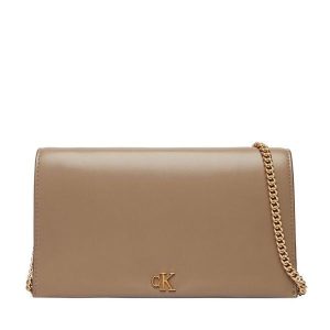 Torebka Calvin Klein. Brązowe listonoszki Calvin Klein, bez wzorów, bez dodatków. Za 409,99 zł.