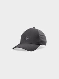 4F Czapka z daszkiem strapback uniseks - szara L/XL. Szare czapki 4f, z aplikacjami, z elastanu, klasyczne. W wyprzedaży za 49,99 zł.