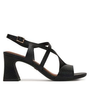 Sandały Tamaris. Czarne sandały Tamaris, bez wzorów, bez obcasa, na słupku, bez zapięcia. Za 369,99 zł.