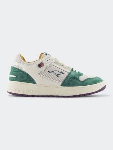Kangaroos Skórzane sneakersy "Hot Shot Lo" w kolorze beżowo-zielonym rozmiar: 36. Brązowe trampki KangaROOS, bez wzorów, z materiału, bez zapięcia. Za 217,99 zł.