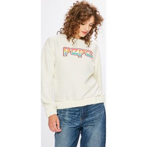 Pepe Jeans - Bluza Lisa. Szare bluzy marki Pepe Jeans, z nadrukiem, z elastanu. W wyprzedaży za 239,90 zł.