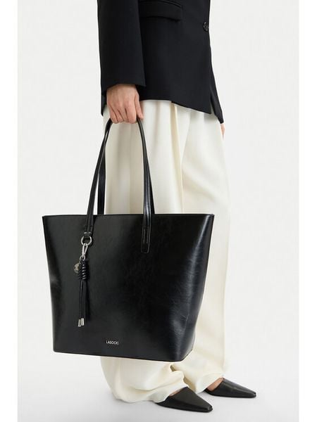 Lasocki Torebka CEO-LSK-X-002-09 Czarny. Czarne shopper bag Lasocki, bez wzorów, z materiału, bez dodatków. Za 199,99 zł.