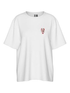 Pieces T-Shirt Tobster 17160811 Biały Oversize. Białe t-shirty Pieces, l, bez wzorów, z bawełny, bez kołnierzyka, bez ramiączek. Za 79,99 zł.