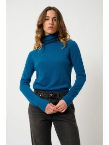 AUTHENTIC CASHMERE Kaszmirowy golf "Bise" w kolorze niebieskim rozmiar: M. Niebieskie golfy AUTHENTIC CASHMERE, bez wzorów, z kaszmiru. Za 432,80 zł.