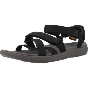 Sandały TEVA W SANBORN MIA Czarny. Czarne sandały Teva, bez wzorów, z tkaniny, bez obcasa, bez zapięcia. Za 265,99 zł.