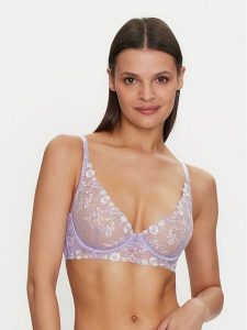 Hunkemöller Biustonosz z fiszbiną Lillia 205399 Fioletowy. Fioletowe biustonosze Hunkemöller, bez wzorów, z syntetyku. Za 99,99 zł.