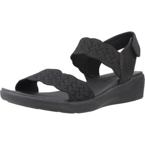 Sandały SKECHERS ARYA Czarny. Czarne sandały Skechers, bez wzorów, z tkaniny, bez obcasa, bez zapięcia. Za 206,99 zł.